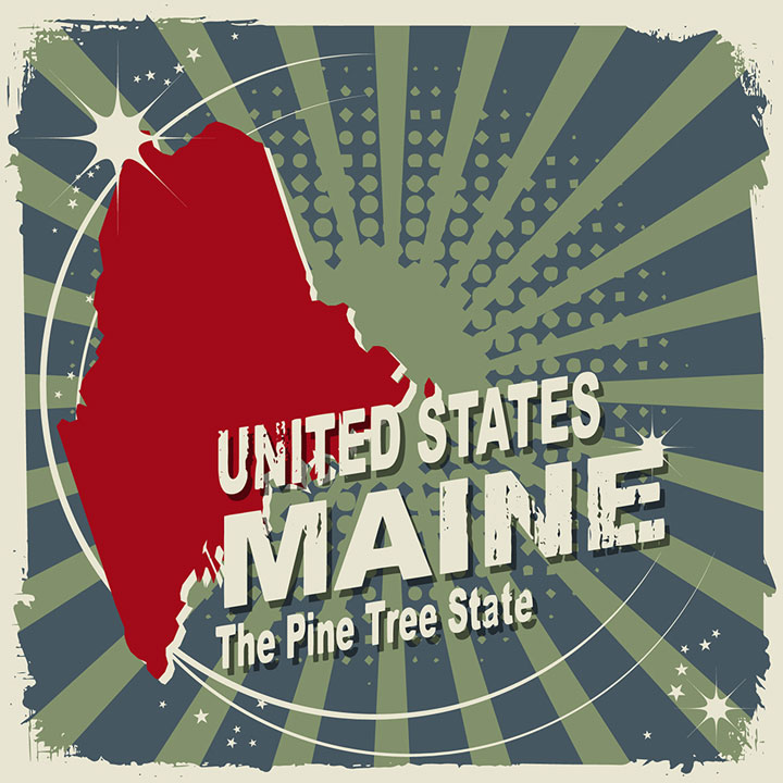 abstract maine map