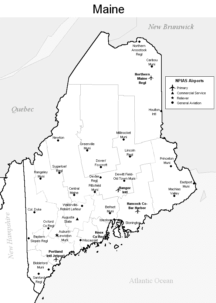 Maine airport map