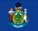 Maine map logo - Maine state flag
