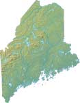 Maine relief map